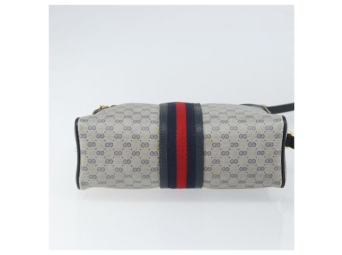 Gucci Borsa Sherry Line Micro GG Supreme in PVC Navy Gold 001 56 0852 Auth am10608 D'oro Blu navy - vista 5