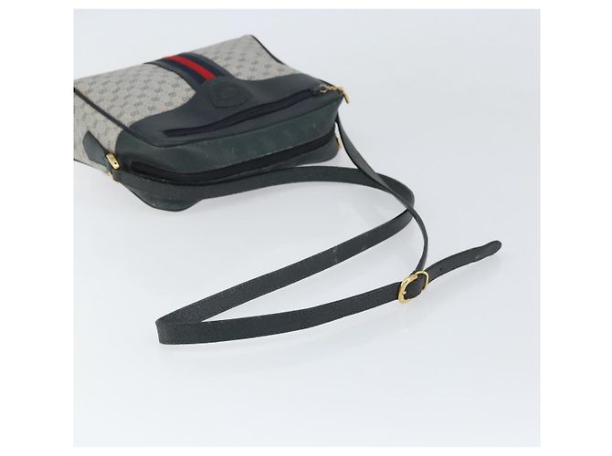 Gucci Borsa Sherry Line Micro GG Supreme in PVC Navy Gold 001 56 0852 Auth am10608 D'oro Blu navy - vista 7