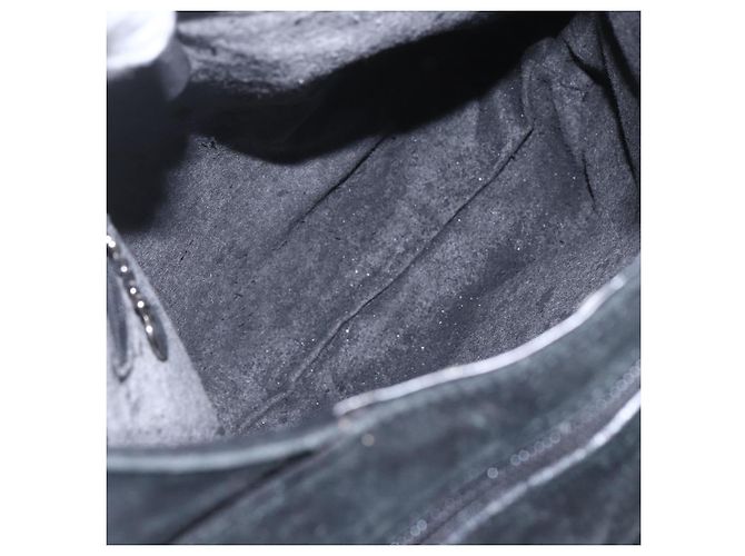 Borsa a Spalla GUCCI Camoscio Nero Auth 165095 - vista 10