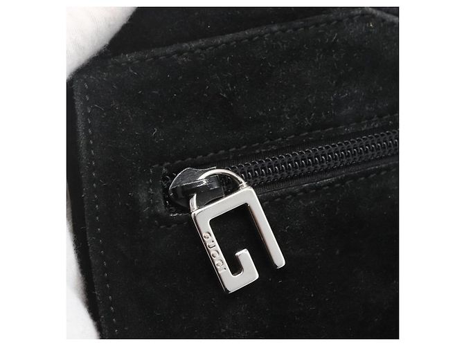 Borsa a Spalla GUCCI Camoscio Nero Auth 165095 - vista 17