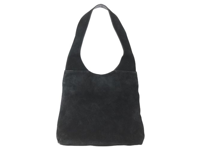 Borsa a Spalla GUCCI Camoscio Nero Auth 165095 - vista 2