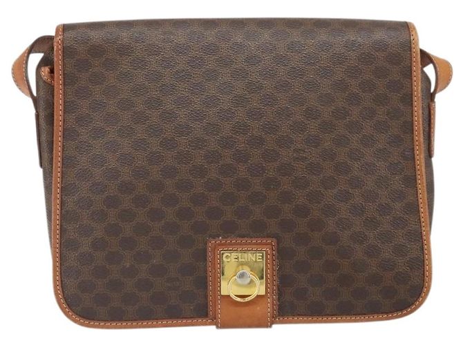 Céline Borsa a spalla in tela Macadam CELINE in pelle PVC marrone oro Auth 170628 D'oro - vista 13