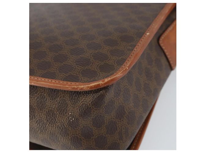 Céline Borsa a spalla in tela Macadam CELINE in pelle PVC marrone oro Auth 170628 D'oro - vista 16
