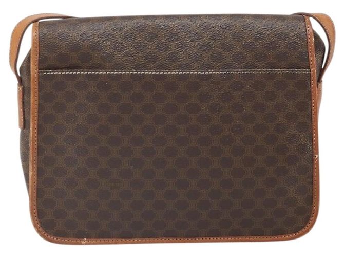 Céline Borsa a spalla in tela Macadam CELINE in pelle PVC marrone oro Auth 170628 D'oro - vista 2