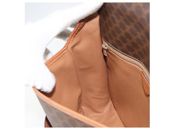 Céline Borsa a spalla in tela Macadam CELINE in pelle PVC marrone oro Auth 170628 D'oro - vista 21