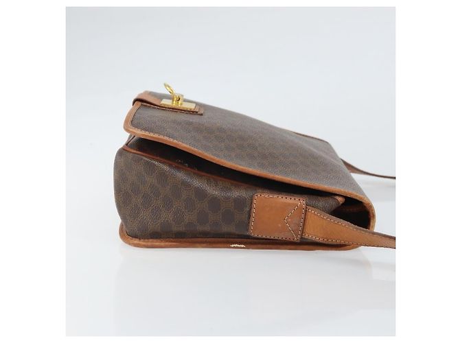 Céline Borsa a spalla in tela Macadam CELINE in pelle PVC marrone oro Auth 170628 D'oro - vista 3