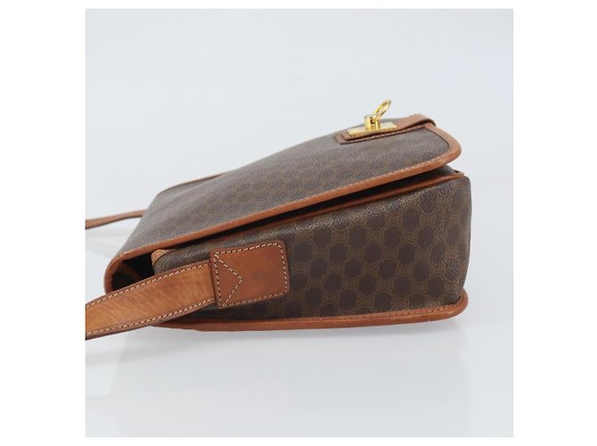 Céline Borsa a spalla in tela Macadam CELINE in pelle PVC marrone oro Auth 170628 D'oro - vista 4