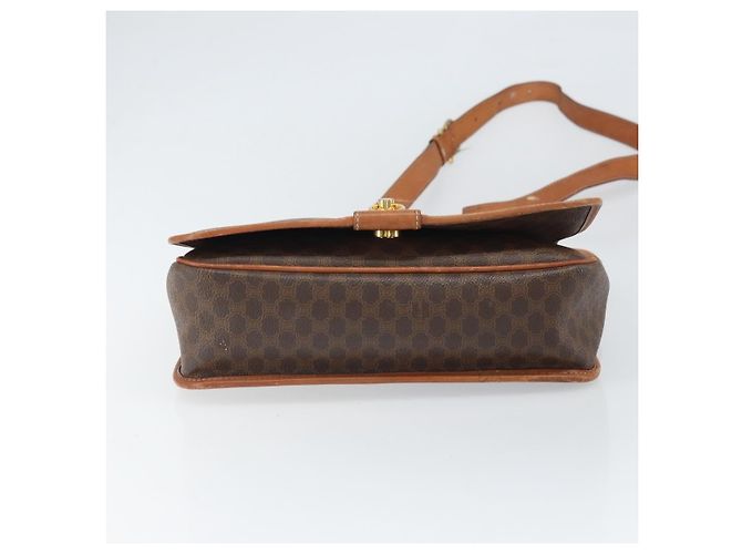 Céline Borsa a spalla in tela Macadam CELINE in pelle PVC marrone oro Auth 170628 D'oro - vista 5