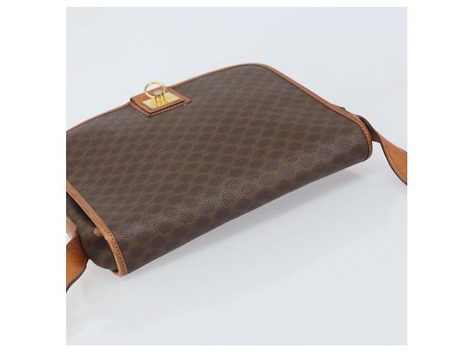 Céline Borsa a spalla in tela Macadam CELINE in pelle PVC marrone oro Auth 170628 D'oro - vista 6