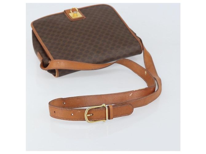 Céline Borsa a spalla in tela Macadam CELINE in pelle PVC marrone oro Auth 170628 D'oro - vista 7