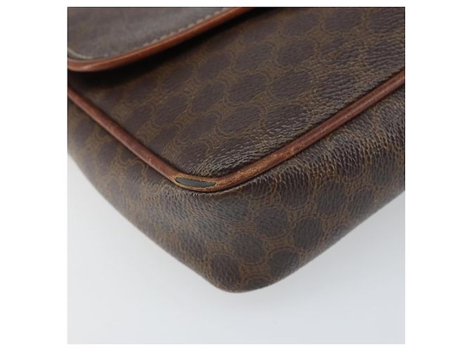 Céline Borsa a Spalla in Tela Macadam CELINE in Pelle PVC Marrone Oro Auth BA9922 D'oro - vista 15
