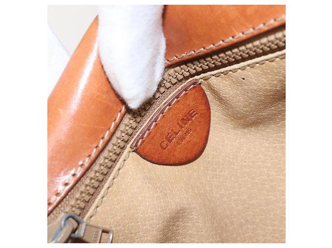 Céline Borsa a Spalla in Tela Macadam CELINE in Pelle PVC Marrone Oro Auth BA9922 D'oro - vista 19