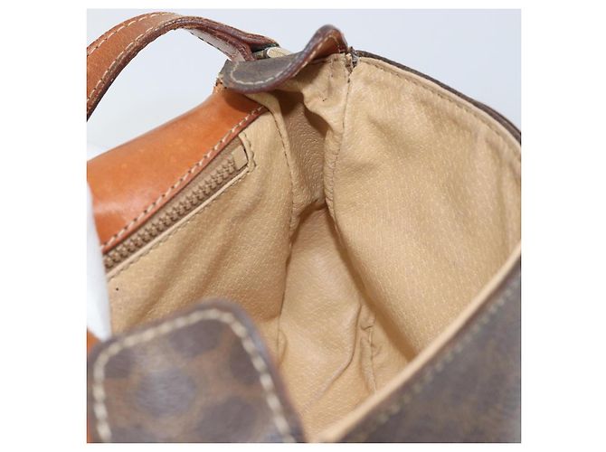 Céline Borsa a Spalla in Tela Macadam CELINE in Pelle PVC Marrone Oro Auth BA9922 D'oro - vista 20