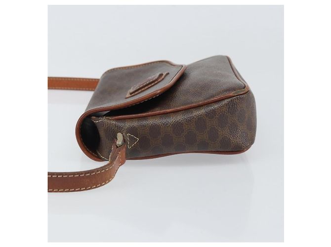 Céline Borsa a Spalla in Tela Macadam CELINE in Pelle PVC Marrone Oro Auth BA9922 D'oro - vista 4