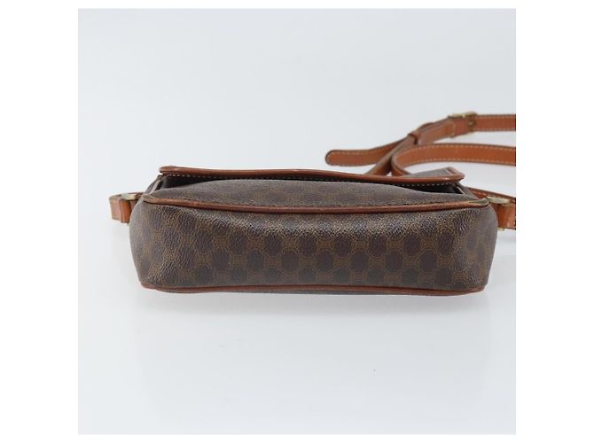 Céline Borsa a Spalla in Tela Macadam CELINE in Pelle PVC Marrone Oro Auth BA9922 D'oro - vista 5