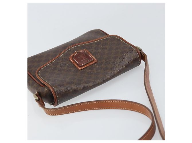 Céline Borsa a Spalla in Tela Macadam CELINE in Pelle PVC Marrone Oro Auth BA9922 D'oro - vista 6