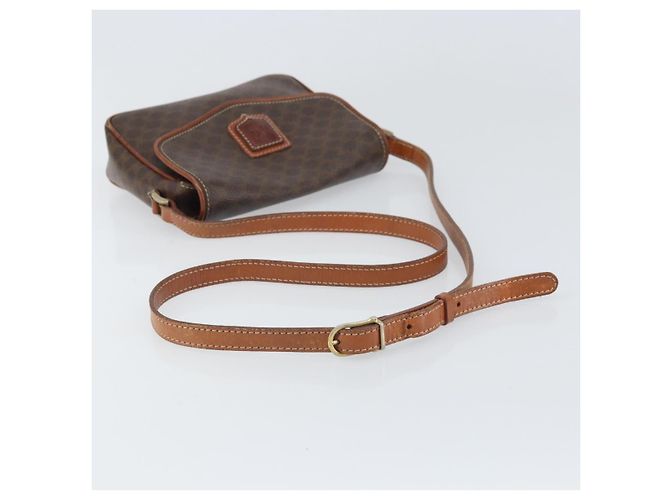 Céline Borsa a Spalla in Tela Macadam CELINE in Pelle PVC Marrone Oro Auth BA9922 D'oro - vista 7