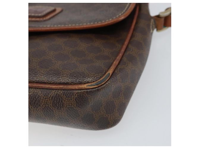 Céline Borsa a Spalla in Tela Macadam CELINE in Pelle PVC Marrone Oro Auth BA9922 D'oro - vista 8