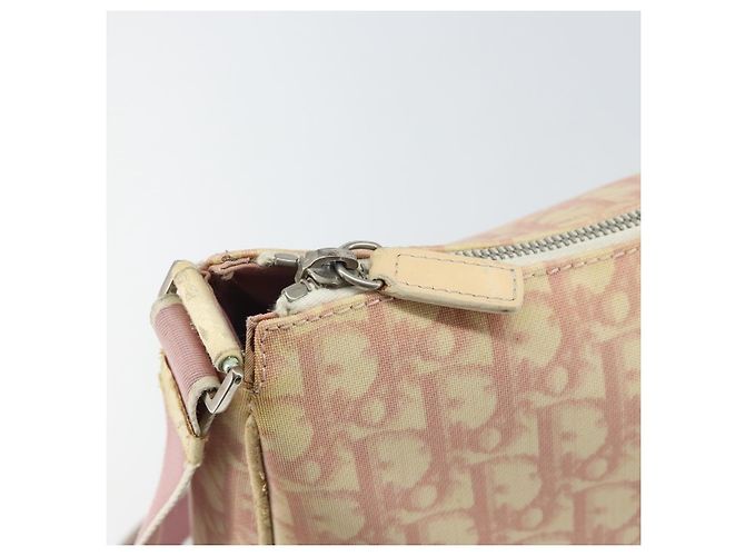 Borsa a Spalla in Tela Trotter Christian Dior PVC Rosa Argento Auth 165231 - vista 10