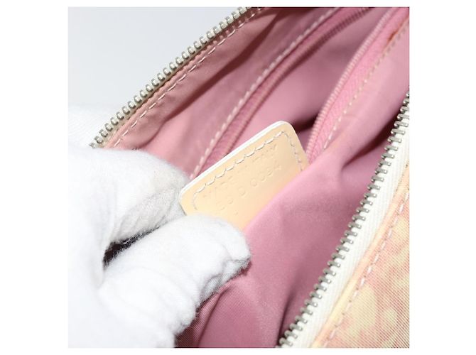 Borsa a Spalla in Tela Trotter Christian Dior PVC Rosa Argento Auth 165231 - vista 12