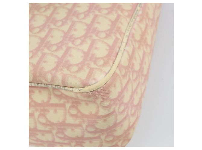 Borsa a Spalla in Tela Trotter Christian Dior PVC Rosa Argento Auth 165231 - vista 15