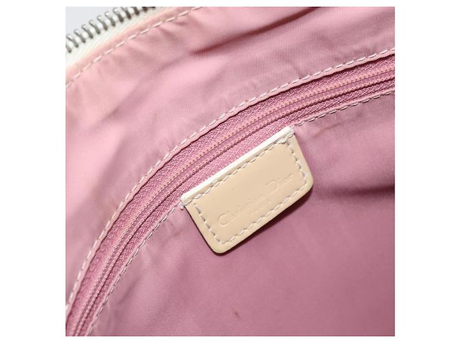 Borsa a Spalla in Tela Trotter Christian Dior PVC Rosa Argento Auth 165231 - vista 17