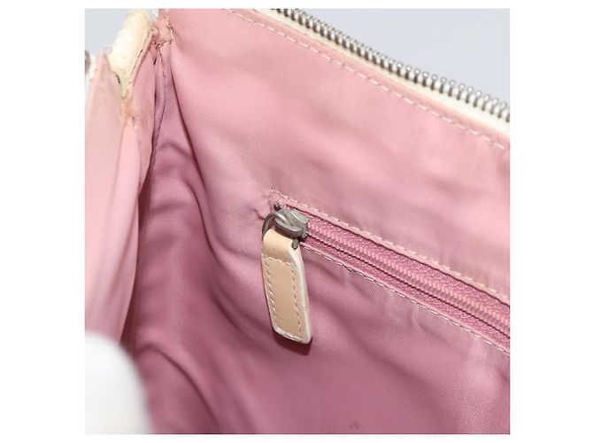 Borsa a Spalla in Tela Trotter Christian Dior PVC Rosa Argento Auth 165231 - vista 20