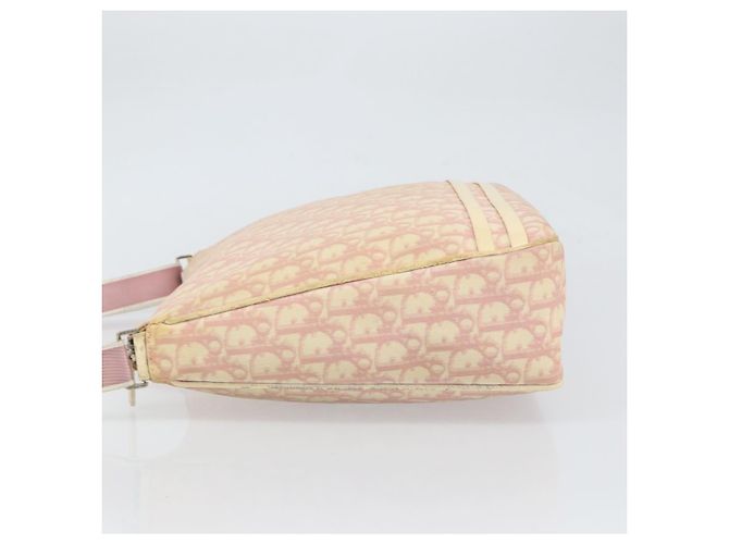 Borsa a Spalla in Tela Trotter Christian Dior PVC Rosa Argento Auth 165231 - vista 4