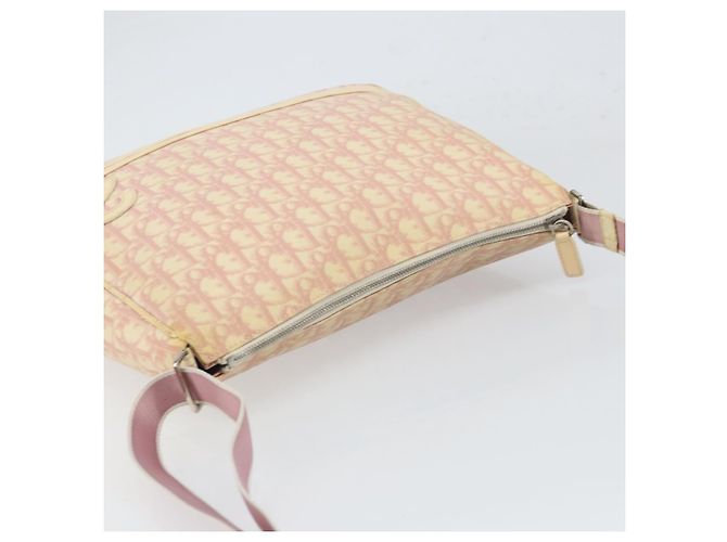 Borsa a Spalla in Tela Trotter Christian Dior PVC Rosa Argento Auth 165231 - vista 6