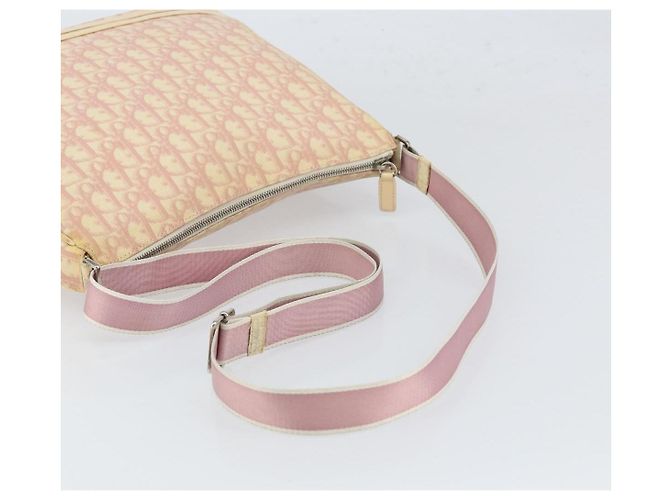 Borsa a Spalla in Tela Trotter Christian Dior PVC Rosa Argento Auth 165231 - vista 7