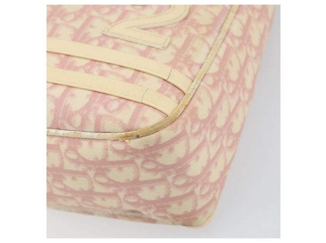 Borsa a Spalla in Tela Trotter Christian Dior PVC Rosa Argento Auth 165231 - vista 9
