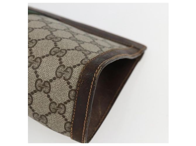 GUCCI GG Supreme Web Sherry Line Clutch Bag PVC Beige 67 014 2125 Auth ka2207 - vista 7