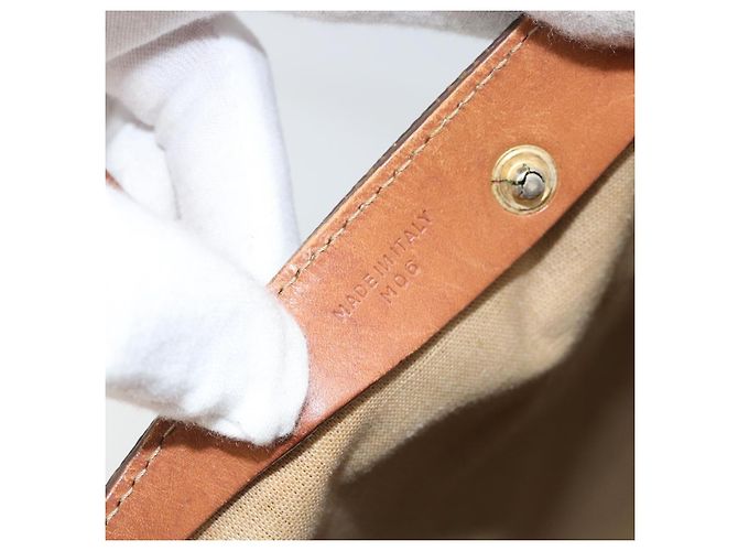Céline Borsa a mano in tela Macadam CELINE PVC marrone oro Auth 170460 D'oro - vista 12