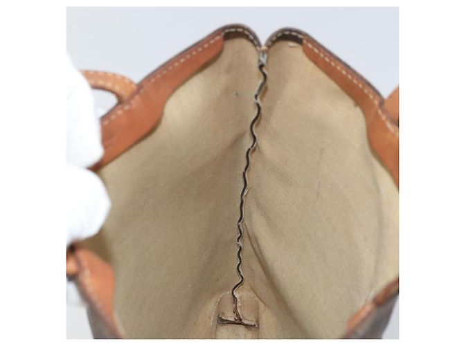 Céline Borsa a mano in tela Macadam CELINE PVC marrone oro Auth 170460 D'oro - vista 18