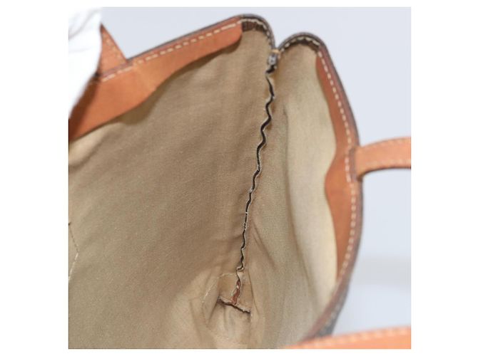 Céline Borsa a mano in tela Macadam CELINE PVC marrone oro Auth 170460 D'oro - vista 19