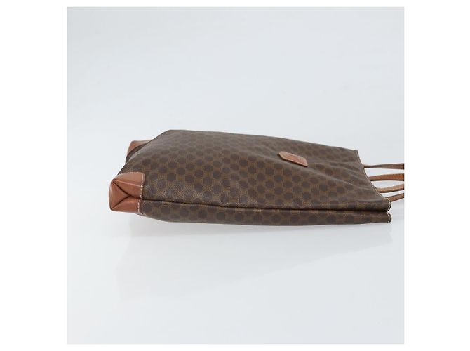 Céline Borsa a mano in tela Macadam CELINE PVC marrone oro Auth 170460 D'oro - vista 3