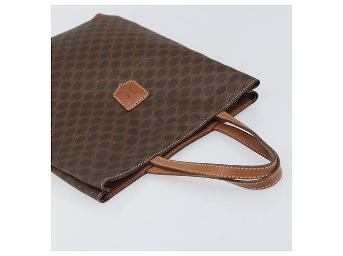 Céline Borsa a mano in tela Macadam CELINE PVC marrone oro Auth 170460 D'oro - vista 6