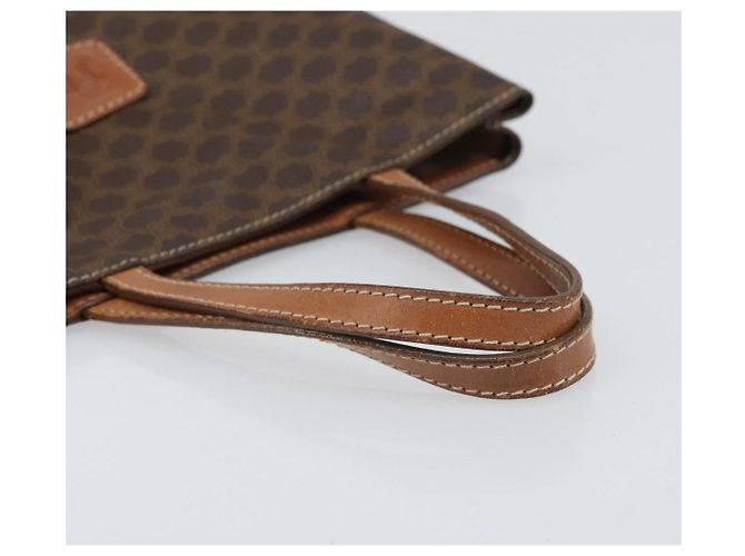 Céline Borsa a mano in tela Macadam CELINE PVC marrone oro Auth 170460 D'oro - vista 7