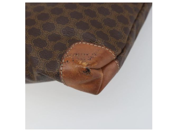 Céline Borsa a mano in tela Macadam CELINE PVC marrone oro Auth 170460 D'oro - vista 9