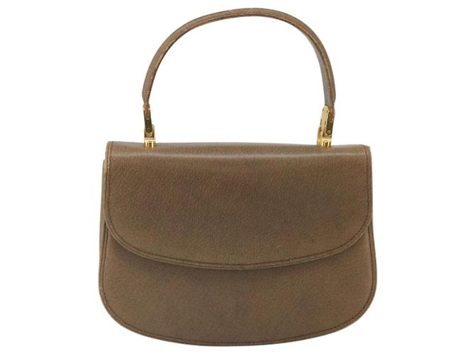 Borsa a mano GUCCI in pelle marrone dorato Auth ep13233 D'oro - vista 13