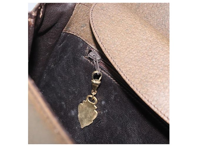 Borsa a mano GUCCI in pelle marrone dorato Auth ep13233 D'oro - vista 20