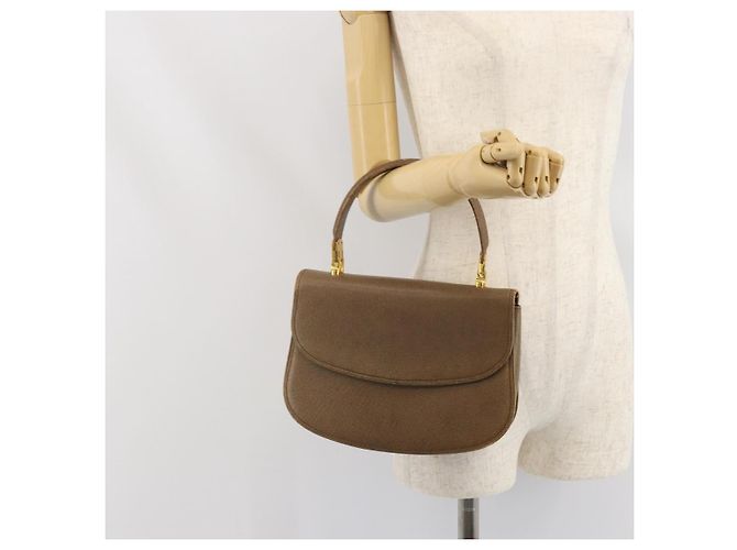 Borsa a mano GUCCI in pelle marrone dorato Auth ep13233 D'oro - vista 23