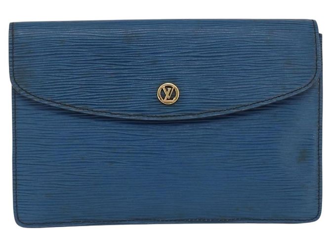 LOUIS VUITTON Clutch Epi Montaigne 23 Blu M52665 LV Auth 171350 - vista 13