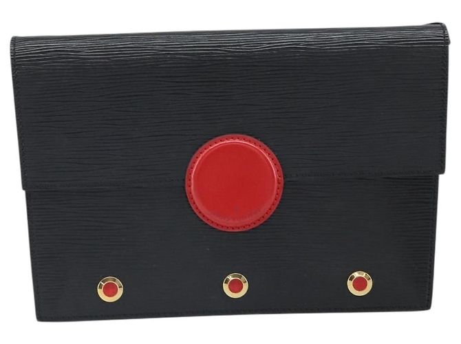 Borsa a Spalla LOUIS VUITTON Epi Hublot Nera Rossa M52557 LV Auth 170099 Nero Rosso - vista 13