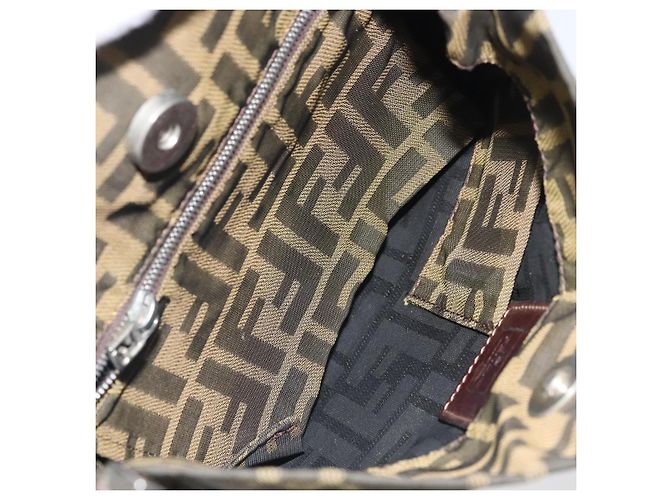 FENDI Zucca Canvas Handtasche braun schwarz silber authentisch bs33057 - Ansicht 11