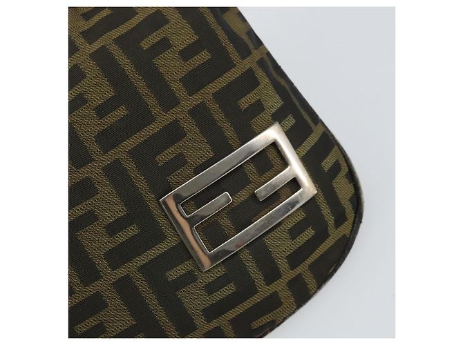 FENDI Zucca Canvas Handtasche braun schwarz silber authentisch bs33057 - Ansicht 17