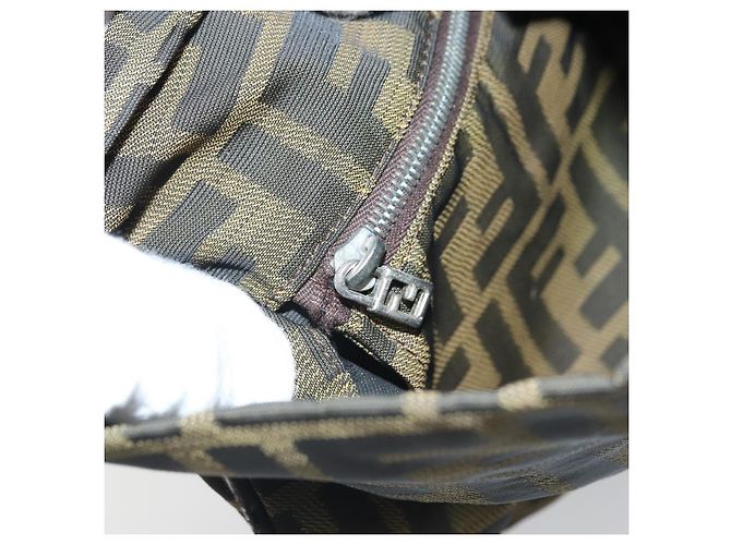 FENDI Zucca Canvas Handtasche braun schwarz silber authentisch bs33057 - Ansicht 21