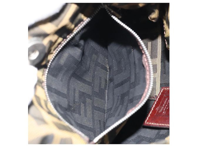 FENDI Zucca Canvas Handtasche braun schwarz silber authentisch bs33057 - Ansicht 22