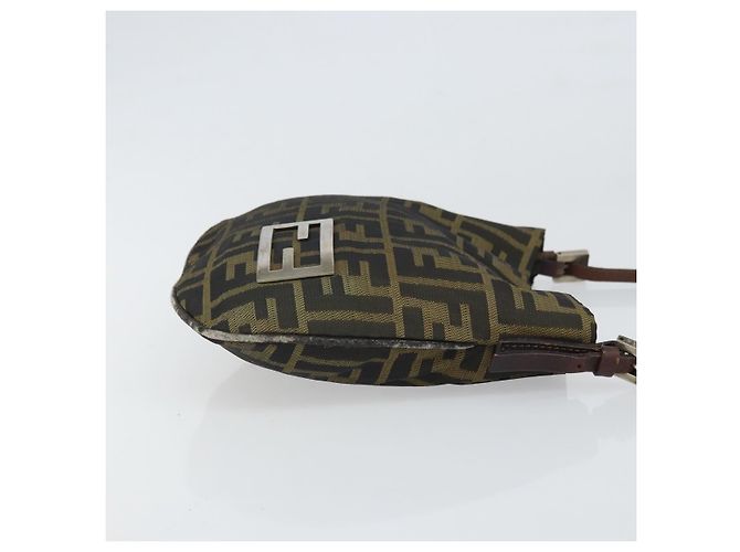 FENDI Zucca Canvas Handtasche braun schwarz silber authentisch bs33057 - Ansicht 3