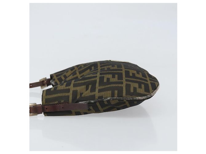 FENDI Zucca Canvas Handtasche braun schwarz silber authentisch bs33057 - Ansicht 4